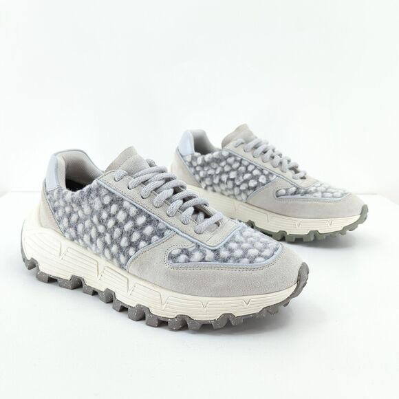 P448 Women 38 US 8 Jackson Sneakers Hash Gray Suede Leather Spot Bubble NEW RARE - Picture 1 of 8
